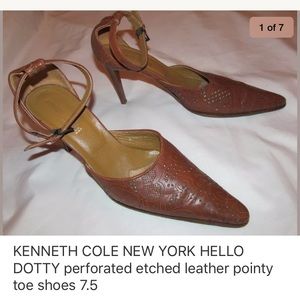 KENNETH COLE HELLO DOTTY ankle strap cutout shoes